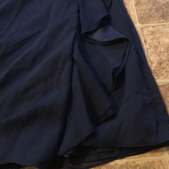 Navy blue strapless ruffle gown! - Picture 2 of 4